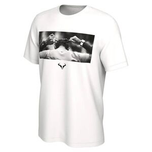 Nike Rafa Court Retirement Tennis Tee White and Black Men’s Sz XL IM5970-100 NEW